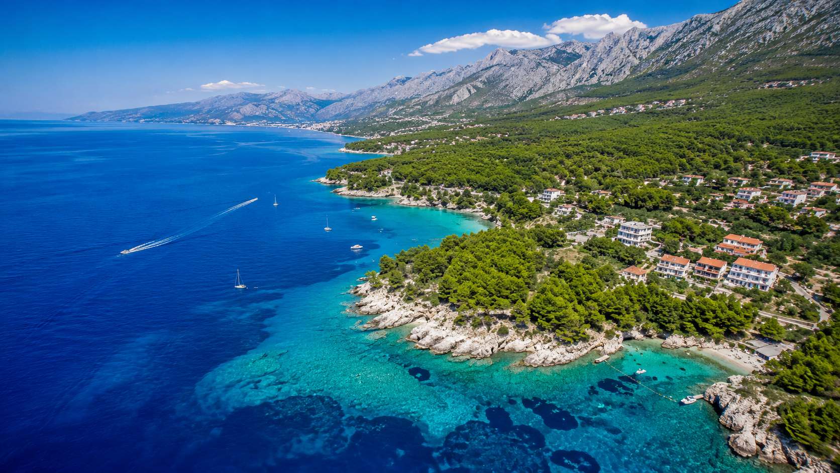 View over the Adriatic coast near Split